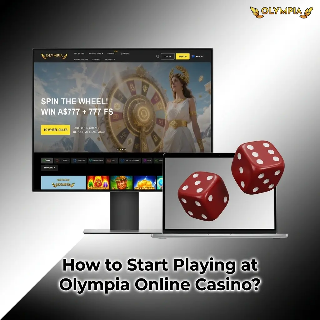 Step-by-step guide to registering at Olympia Online Casino and claiming a 100% bonus up to A$10,000 + 75 Free Spins