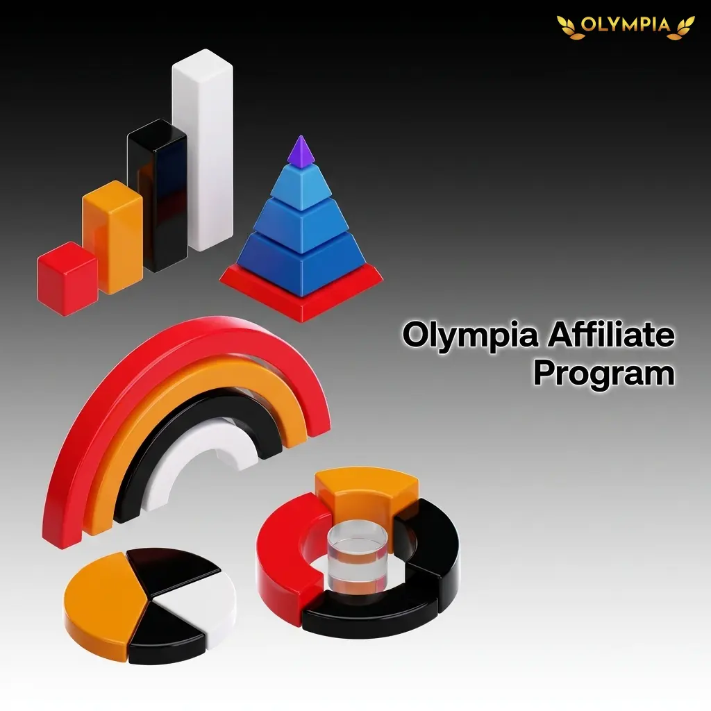 Olympia affiliate programme offering 25–45% revenue share commissions for referring new depositing players to the platform