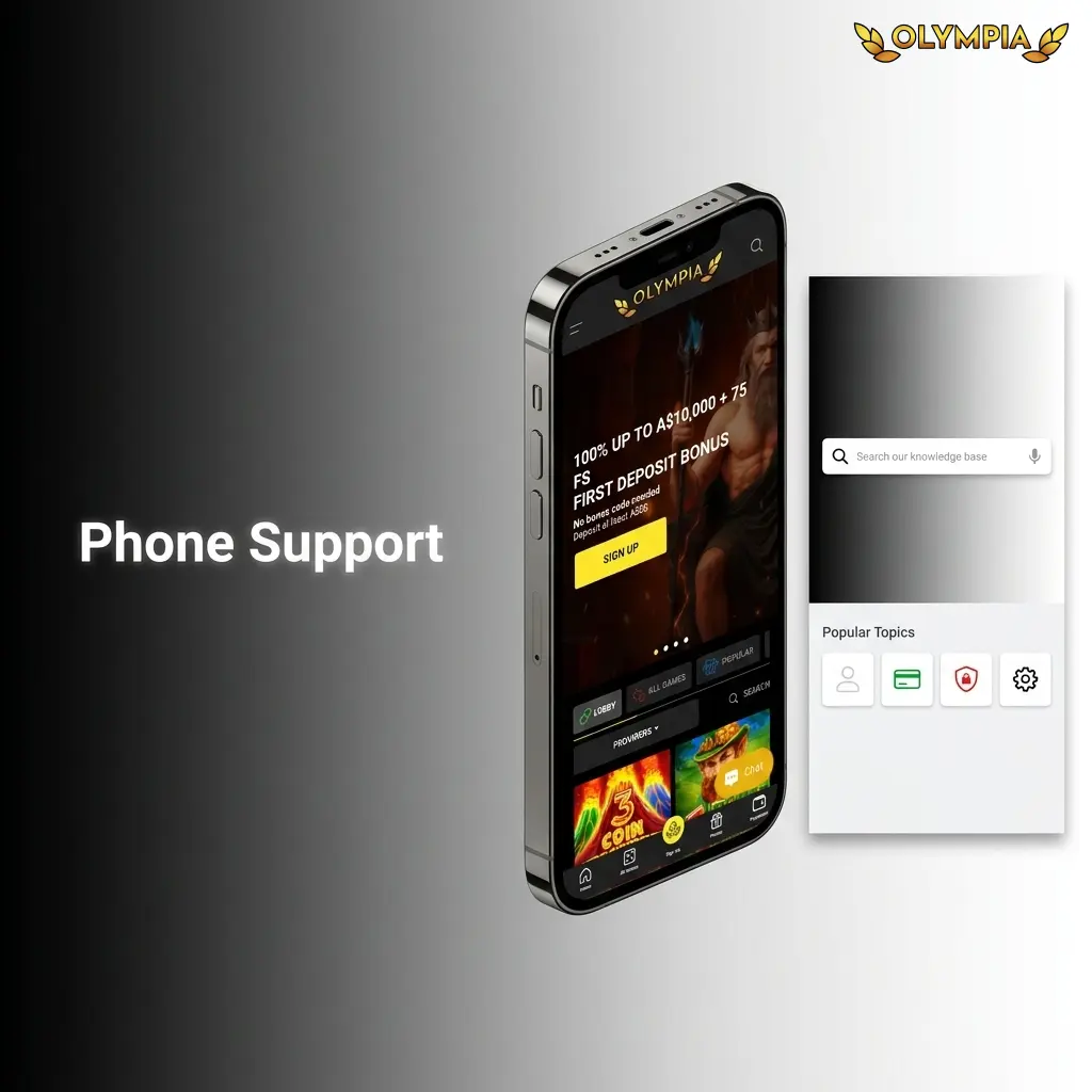 Olympia phone support helpline for urgent account, payment, and responsible gambling enquiries by Australian users