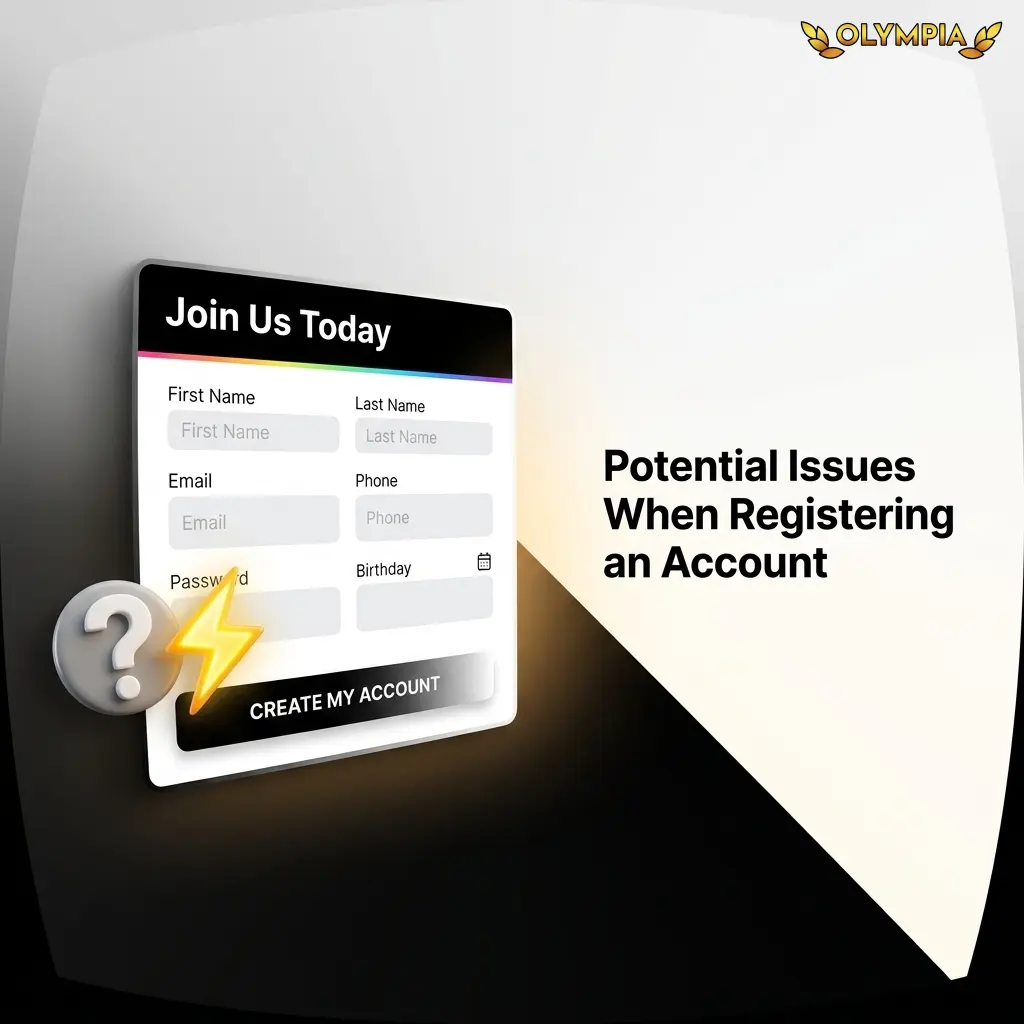 Common registration issues on Olympia casino with solutions for email, SMS, address, payment and duplicate account problems
