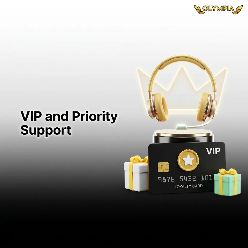 Olympia VIP and priority support for high-tier account holders offering faster response times and personalised service
